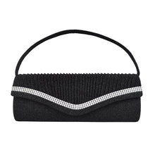 Load image into Gallery viewer, Elegant 2-Way Metallic Glitter Pleated Crystal Clutch Evening Bag