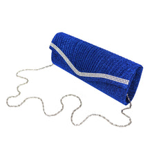 Load image into Gallery viewer, Elegant 2-Way Metallic Glitter Pleated Crystal Clutch Evening Bag