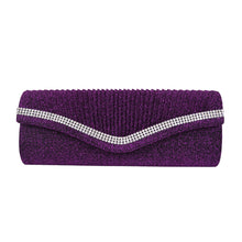 Load image into Gallery viewer, Elegant 2-Way Metallic Glitter Pleated Crystal Clutch Evening Bag