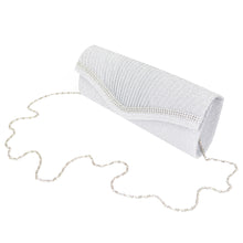 Load image into Gallery viewer, Elegant 2-Way Metallic Glitter Pleated Crystal Clutch Evening Bag