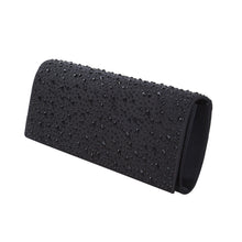 Load image into Gallery viewer, Elegant Satin Flap Crystal Clutch Evening Bag