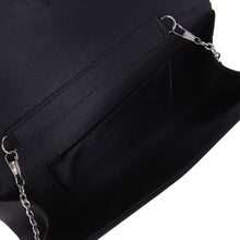 Load image into Gallery viewer, Elegant Satin Flap Crystal Clutch Evening Bag