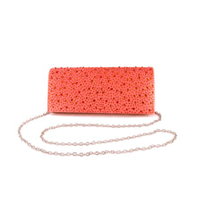 Load image into Gallery viewer, Elegant Satin Flap Crystal Clutch Evening Bag