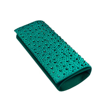 Load image into Gallery viewer, Elegant Satin Flap Crystal Clutch Evening Bag