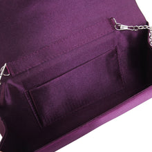 Load image into Gallery viewer, Elegant Satin Flap Crystal Clutch Evening Bag