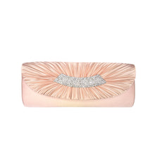 Load image into Gallery viewer, Elegant Pleated Satin Flap Crystal Clutch Evening Bag