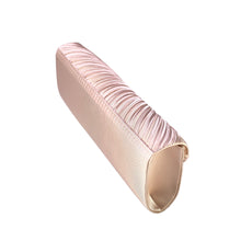 Load image into Gallery viewer, Elegant Pleated Satin Flap Crystal Clutch Evening Bag