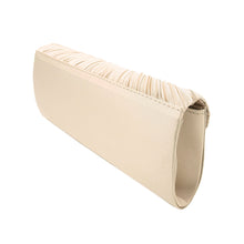 Load image into Gallery viewer, Elegant Pleated Satin Flap Crystal Clutch Evening Bag