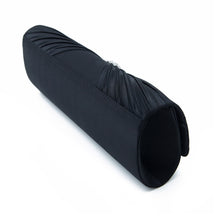 Load image into Gallery viewer, Elegant Cross Pleated Satin Oval Rhinestones Clutch Evening Bag