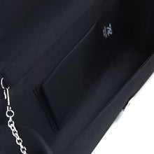 Load image into Gallery viewer, Elegant Cross Pleated Satin Oval Rhinestones Clutch Evening Bag