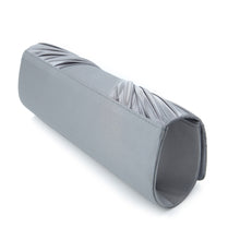 Load image into Gallery viewer, Elegant Cross Pleated Satin Oval Rhinestones Clutch Evening Bag