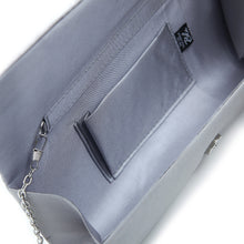 Load image into Gallery viewer, Elegant Cross Pleated Satin Oval Rhinestones Clutch Evening Bag
