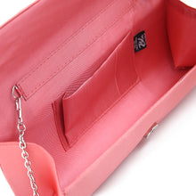 Load image into Gallery viewer, Elegant Cross Pleated Satin Oval Rhinestones Clutch Evening Bag