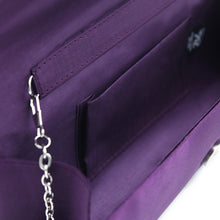 Load image into Gallery viewer, Elegant Cross Pleated Satin Oval Rhinestones Clutch Evening Bag