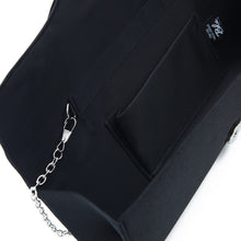 Load image into Gallery viewer, Elegant Pleated Satin Flap Rhinestones Bow Clutch Evening Bag