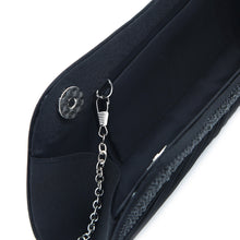 Load image into Gallery viewer, Elegant Pleated Satin & Crystal Hard Clutch Evening Bag