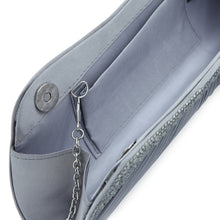 Load image into Gallery viewer, Elegant Pleated Satin & Crystal Hard Clutch Evening Bag