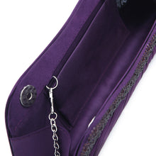 Load image into Gallery viewer, Elegant Pleated Satin & Crystal Hard Clutch Evening Bag