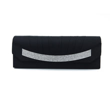 Load image into Gallery viewer, Elegant Pleated Satin Flap Rhinestones Clutch Evening Bag