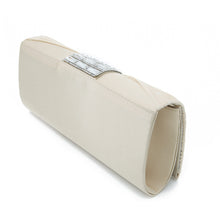 Load image into Gallery viewer, Elegant Pleated Satin Flap Crystal Rhinestones Clutch Evening Bag