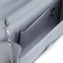 Load image into Gallery viewer, Elegant Pleated Satin Flap Crystal Rhinestones Clutch Evening Bag