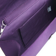 Load image into Gallery viewer, Elegant Pleated Satin Flap Crystal Rhinestones Clutch Evening Bag