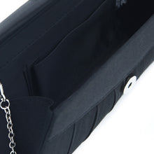 Load image into Gallery viewer, Elegant Satin Flap Rhinestones Flower Ribbon Clutch Evening Bag