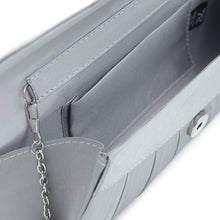 Load image into Gallery viewer, Elegant Satin Flap Rhinestones Flower Ribbon Clutch Evening Bag