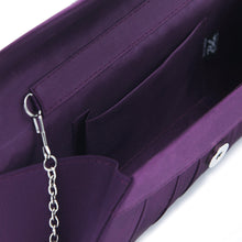 Load image into Gallery viewer, Elegant Satin Flap Rhinestones Flower Ribbon Clutch Evening Bag