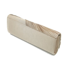 Load image into Gallery viewer, Elegant Wave Crystal Pleated Satin Flap Clutch Evening Bag