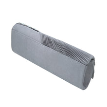 Load image into Gallery viewer, Elegant Wave Crystal Pleated Satin Flap Clutch Evening Bag