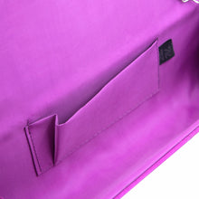 Load image into Gallery viewer, Elegant Wave Crystal Pleated Satin Flap Clutch Evening Bag