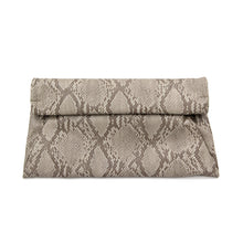 Load image into Gallery viewer, Premium Snakeskin PU Leather Roll Up Flap Clutch Evening Bag