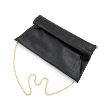 Load image into Gallery viewer, Premium Snakeskin PU Leather Roll Up Flap Clutch Evening Bag