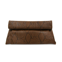 Load image into Gallery viewer, Premium Snakeskin PU Leather Roll Up Flap Clutch Evening Bag