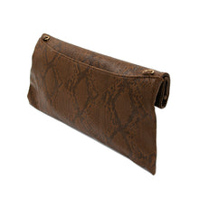 Load image into Gallery viewer, Premium Snakeskin PU Leather Roll Up Flap Clutch Evening Bag