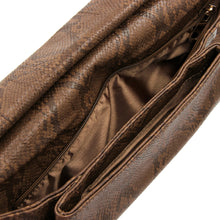 Load image into Gallery viewer, Premium Snakeskin PU Leather Roll Up Flap Clutch Evening Bag