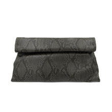 Load image into Gallery viewer, Premium Snakeskin PU Leather Roll Up Flap Clutch Evening Bag