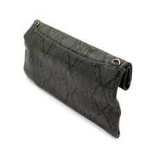 Load image into Gallery viewer, Premium Snakeskin PU Leather Roll Up Flap Clutch Evening Bag