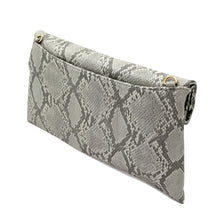 Load image into Gallery viewer, Premium Snakeskin PU Leather Roll Up Flap Clutch Evening Bag