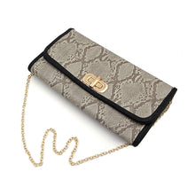 Load image into Gallery viewer, Premium Snakeskin PU Leather Turnlock Flap Handbag Clutch Bag
