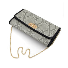 Load image into Gallery viewer, Premium Snakeskin PU Leather Turnlock Flap Handbag Clutch Bag