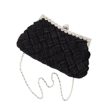 Load image into Gallery viewer, Elegant Braided Pleated Glitter Rhinestone Clutch Evening Bag