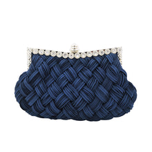 Load image into Gallery viewer, Elegant Braided Pleated Glitter Rhinestone Clutch Evening Bag