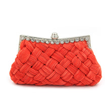 Load image into Gallery viewer, Elegant Braided Pleated Glitter Rhinestone Clutch Evening Bag