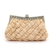 Load image into Gallery viewer, Elegant Braided Pleated Glitter Rhinestone Clutch Evening Bag