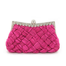 Load image into Gallery viewer, Elegant Braided Pleated Glitter Rhinestone Clutch Evening Bag