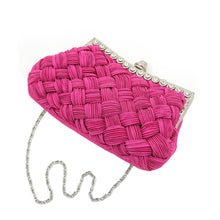 Load image into Gallery viewer, Elegant Braided Pleated Glitter Rhinestone Clutch Evening Bag