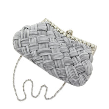Load image into Gallery viewer, Elegant Braided Pleated Glitter Rhinestone Clutch Evening Bag