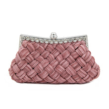 Load image into Gallery viewer, Elegant Braided Pleated Glitter Rhinestone Clutch Evening Bag